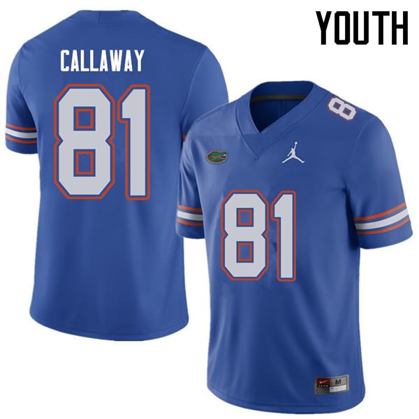 Youth NCAA Florida Gators Antonio Callaway #81 Stitched Authentic Jordan Brand Royal College Football Jersey MSV8665IG